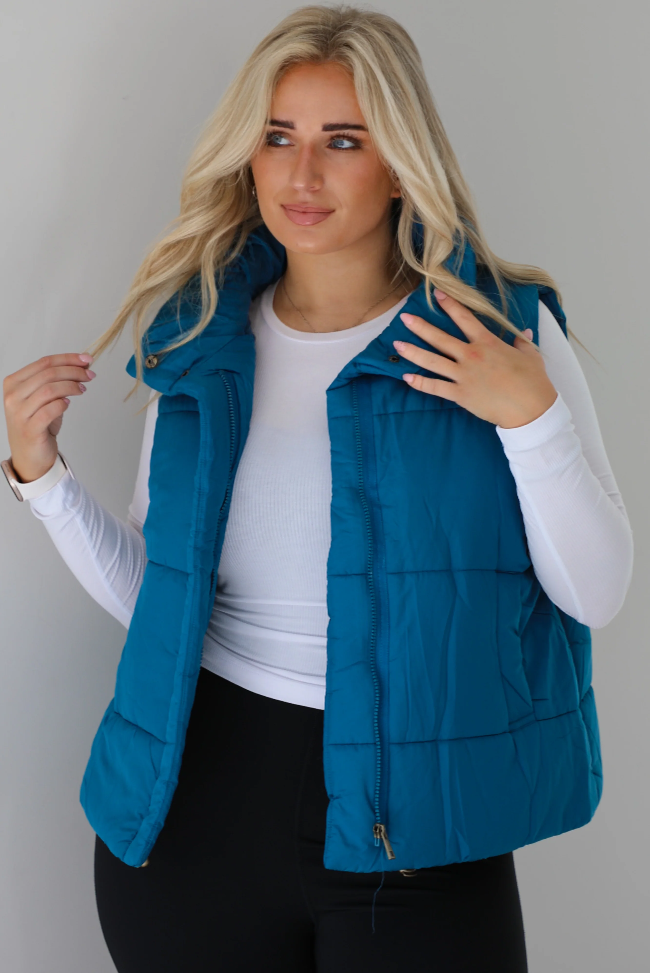 Cozy Campfire Vest: Teal - Image 6
