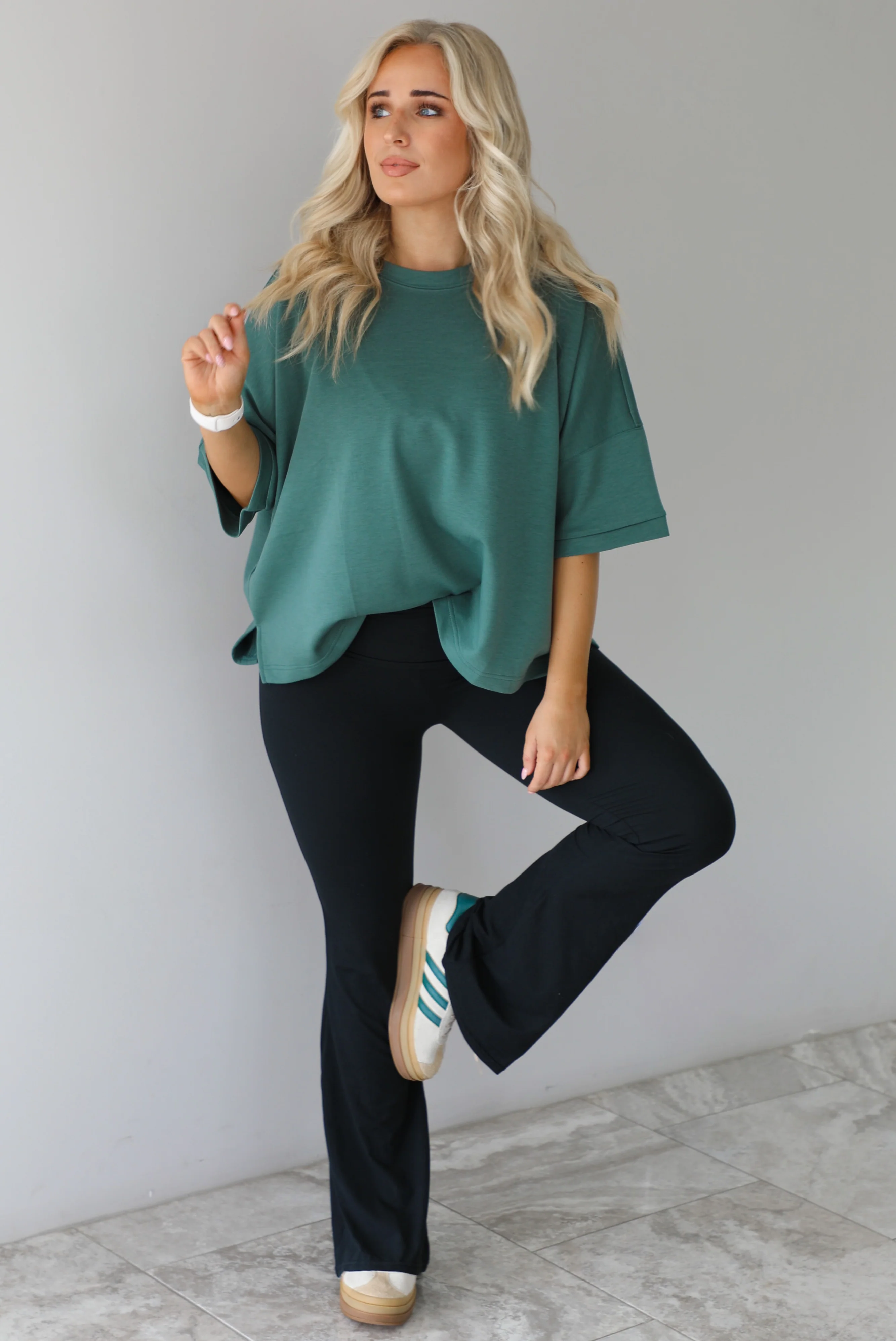 Dressed Down Oversized Tee: Teal