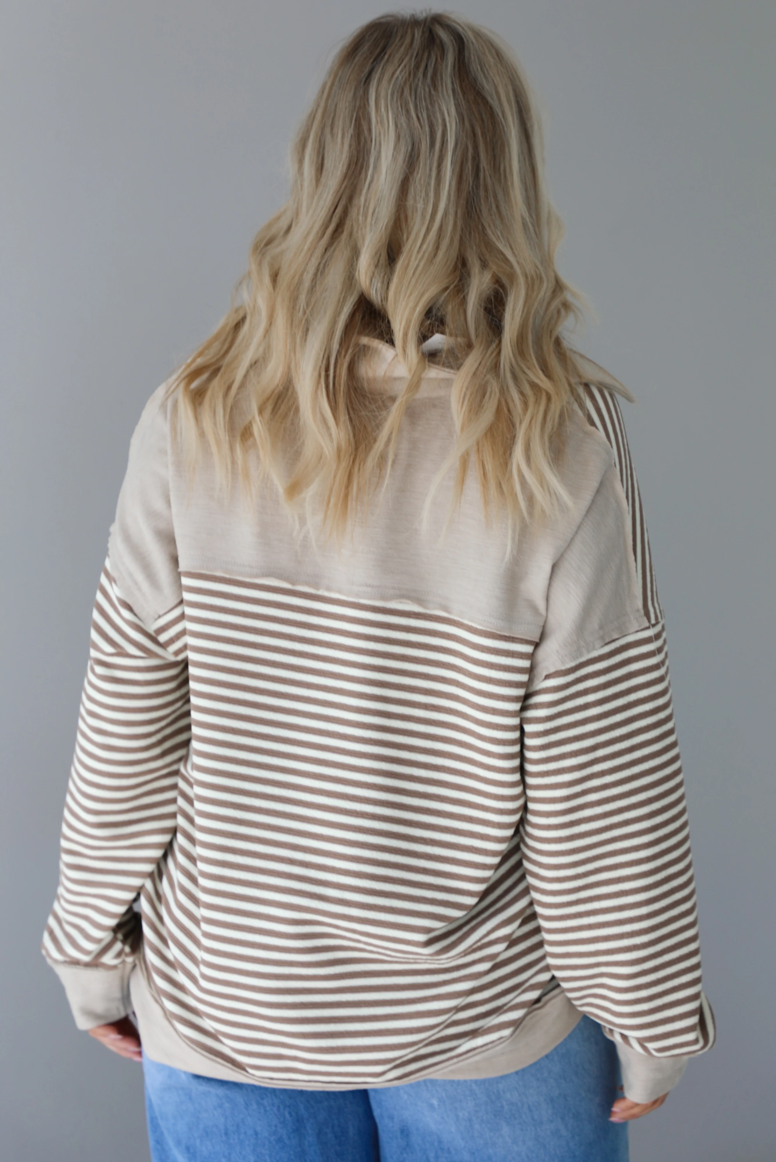 Figure It Out Pullover: Mocha/Cream Striped - Image 7