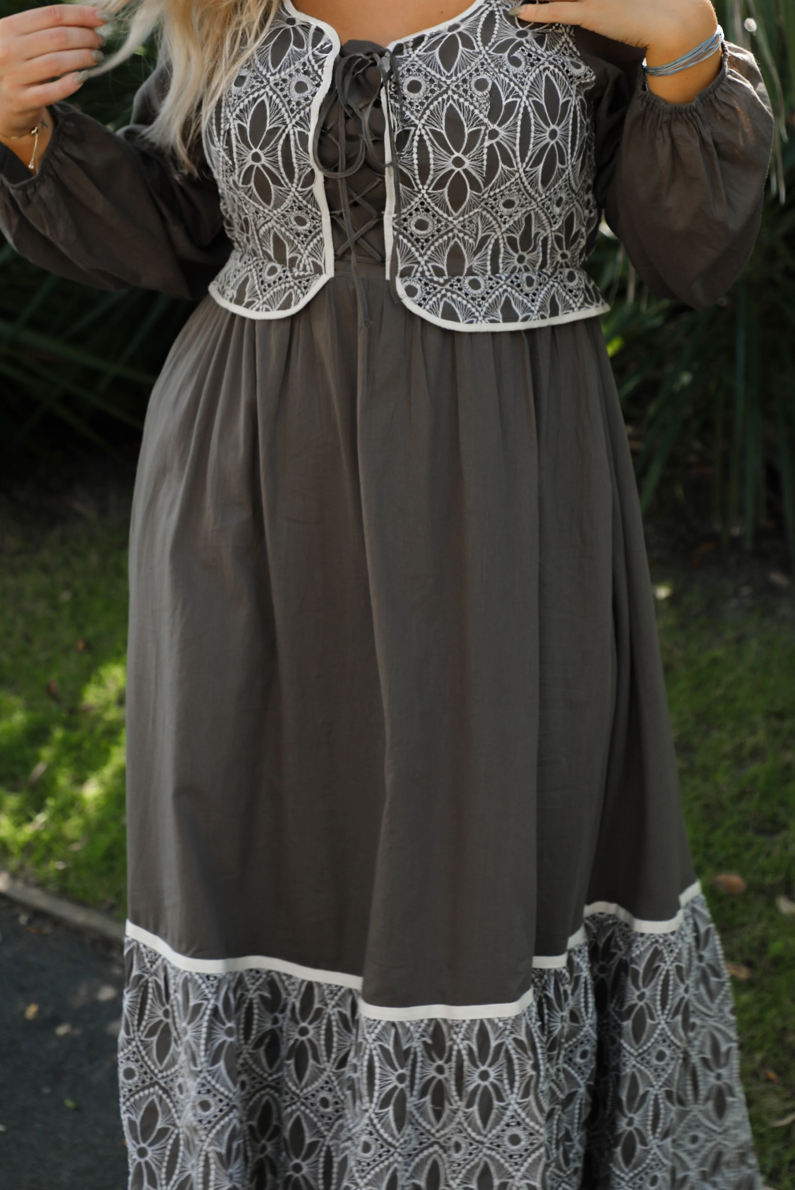 Mystical Maxi Dress: Olive/Ivory - Image 7