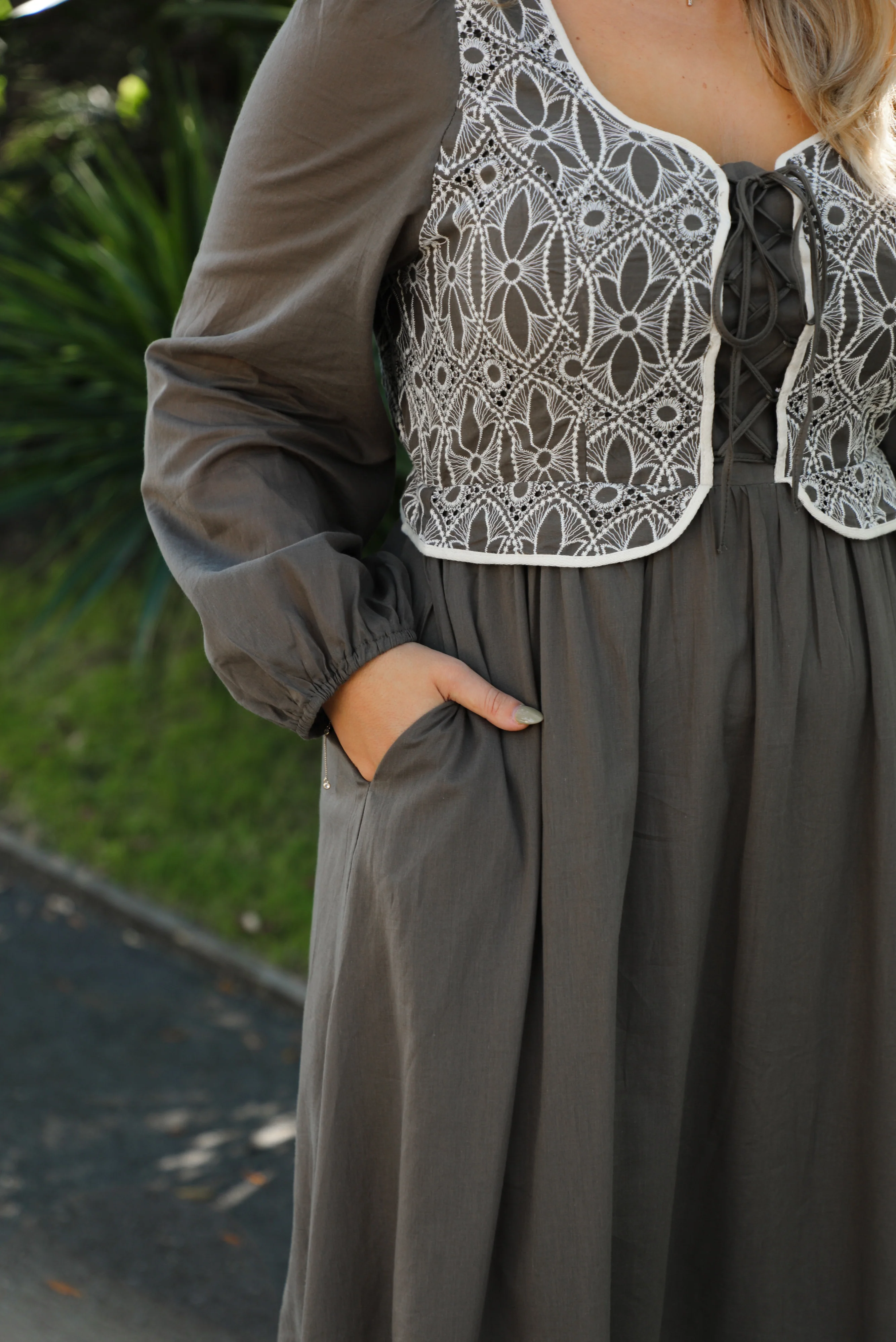 Mystical Maxi Dress: Olive/Ivory - Image 8