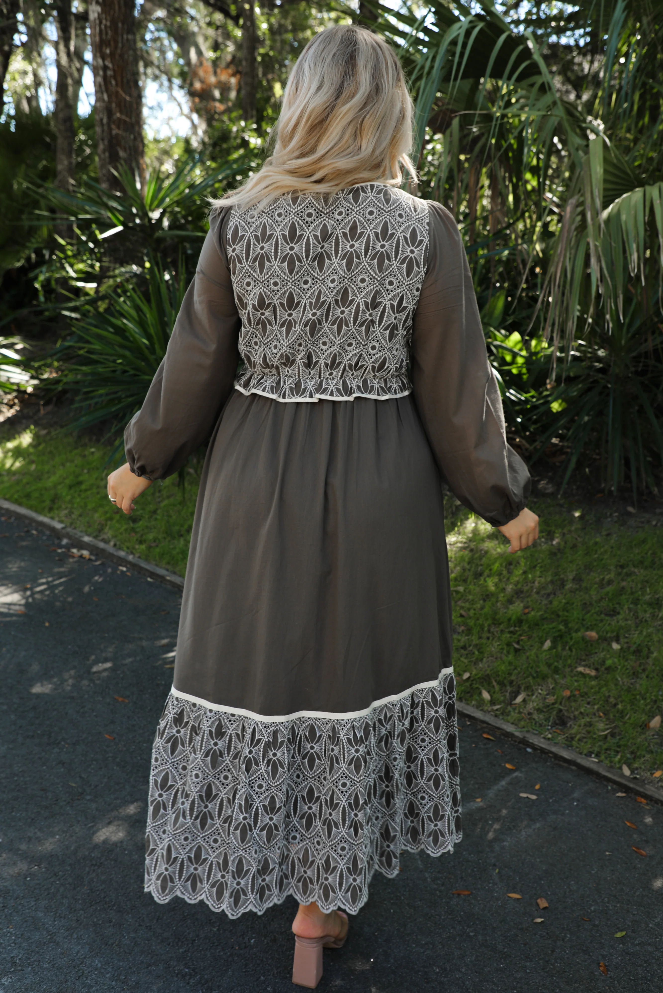 Mystical Maxi Dress: Olive/Ivory - Image 9