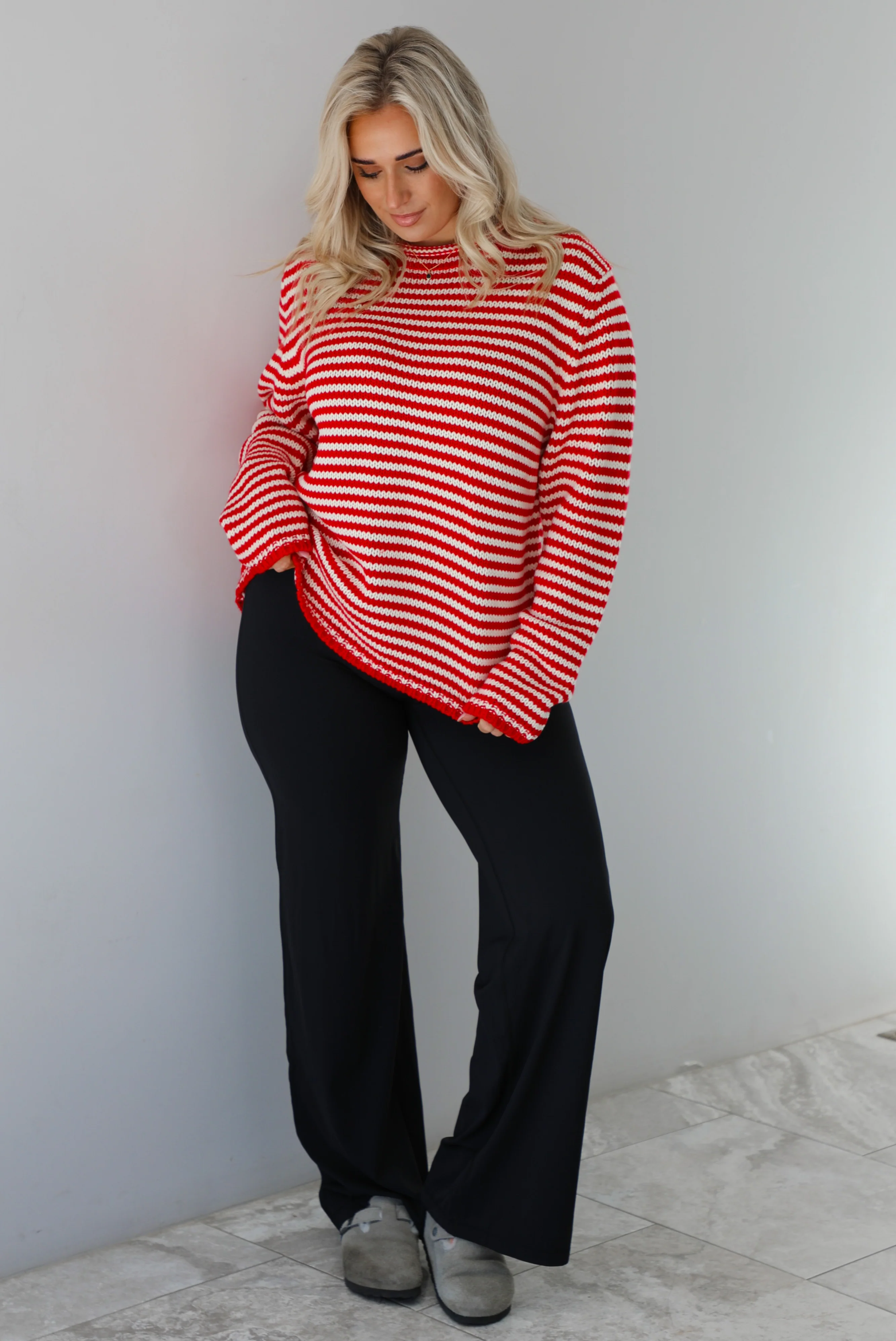That's Sweet Sweater: Red/White Striped